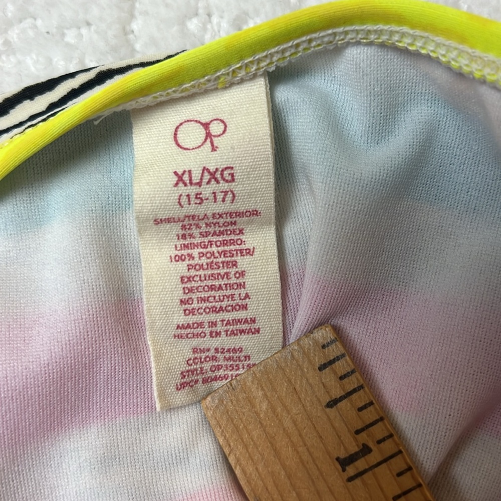 OP Pink, Yellow, Orange and Black and White Zebra Bikini Swimsuit bottoms XL - Picture 3 of 6